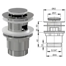 Донный клапан для умывальника click/clack,5/4" малая заглушка A39 (AlcaPlast)