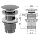 Донный клапан для умывальника click/clack,5/4" большая заглушка A390 (AlcaPlast)