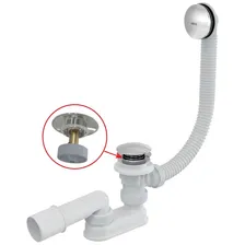 AlcaPlast A504CKM Слив-перелив для ванны - Click-Clack (хром)